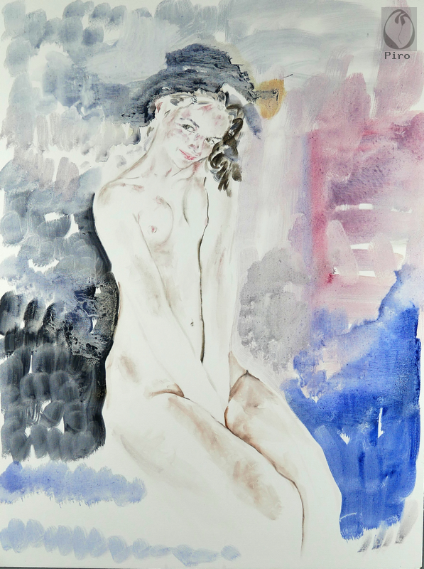 oil on paper - olio su carta di Piro